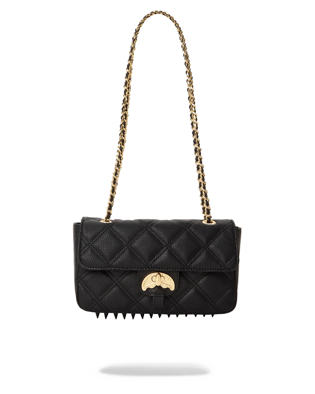 NOIR QUILT GOLD CHAIN SHARK HANDBAG - Image 7