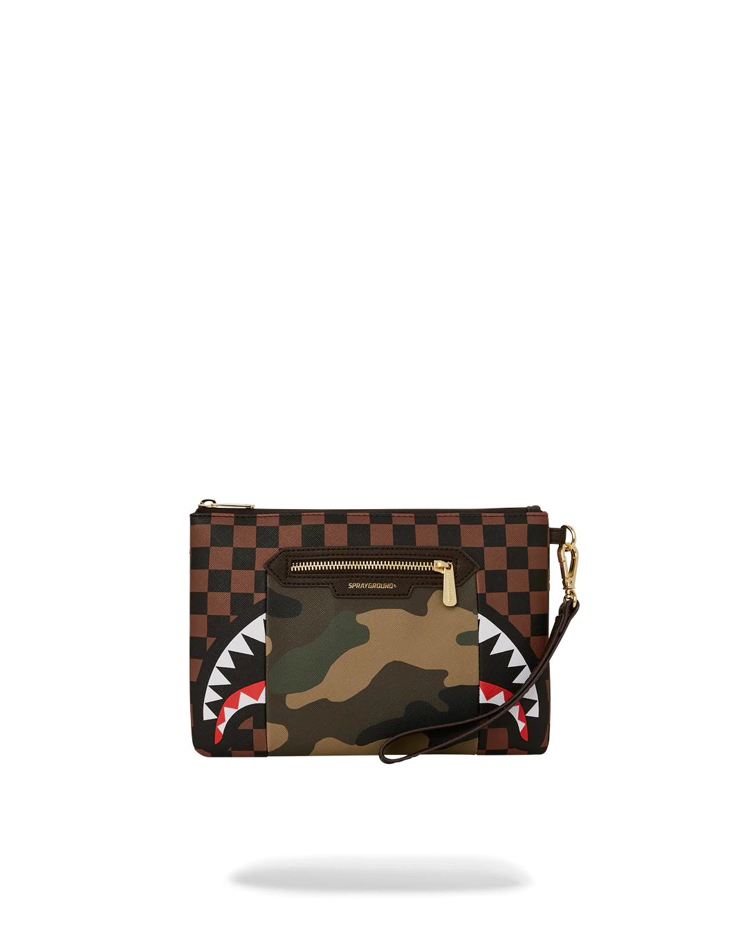 EXTERIOR GOLD ZIP POCKET SHARKS IN PARIS CROSSOVER CLUTCH