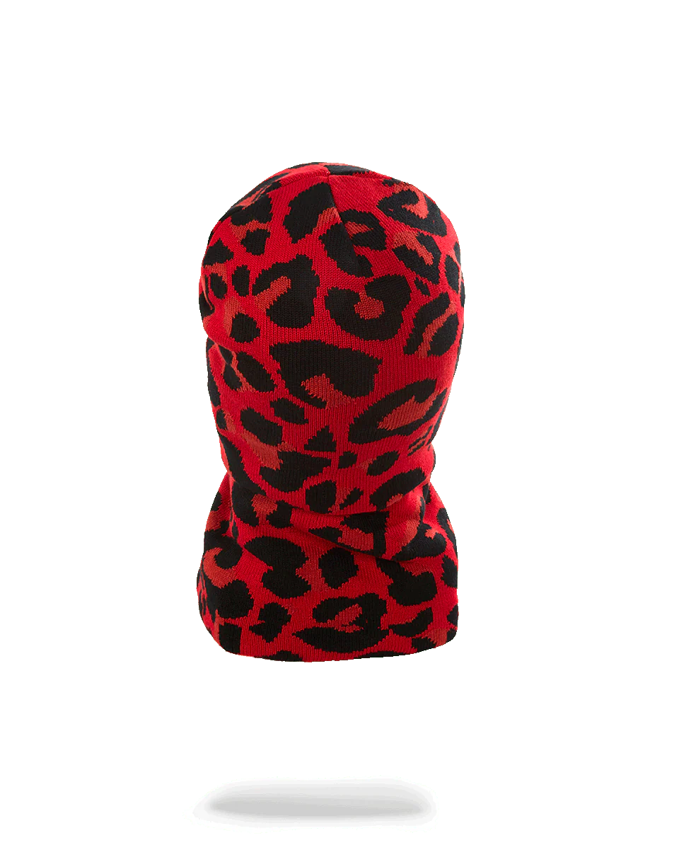 RED LEOPARD GOLD SHARK MOUTH SKI MASK - Image 2