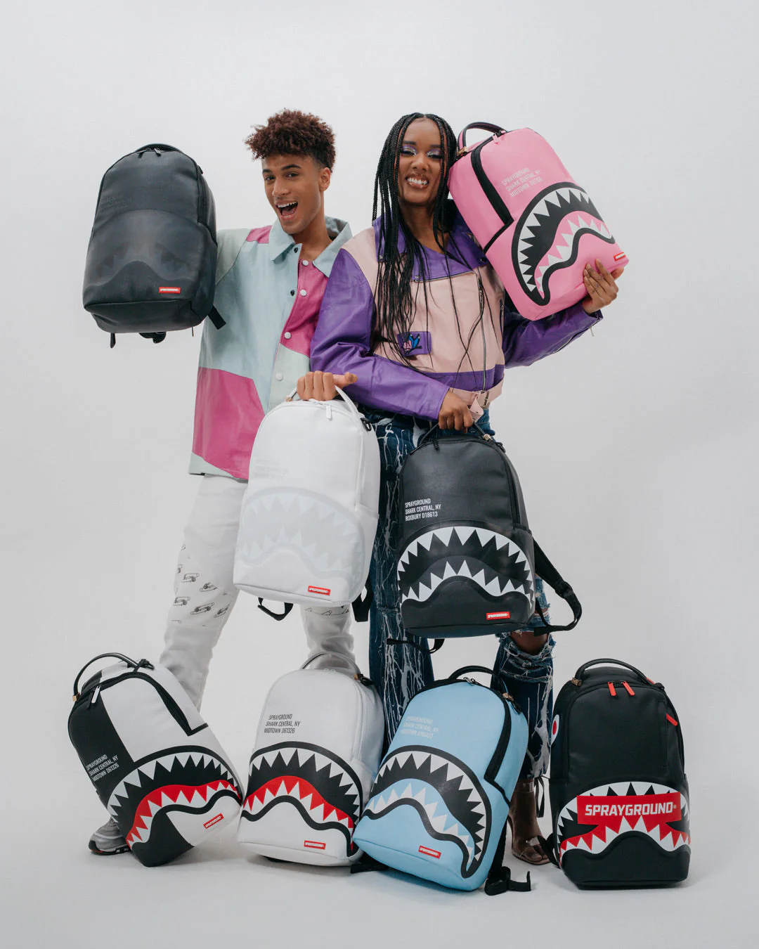 SHARK CENTRAL SPLIT BACKPACK BLK/WHT (DLXV) - Image 10