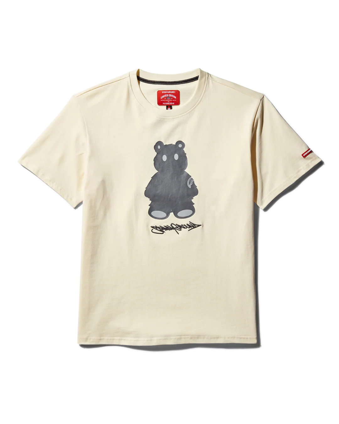 SHORT SLEEVE GRAPHIC MONEY BEAR T-SHIRT (APRICOT)