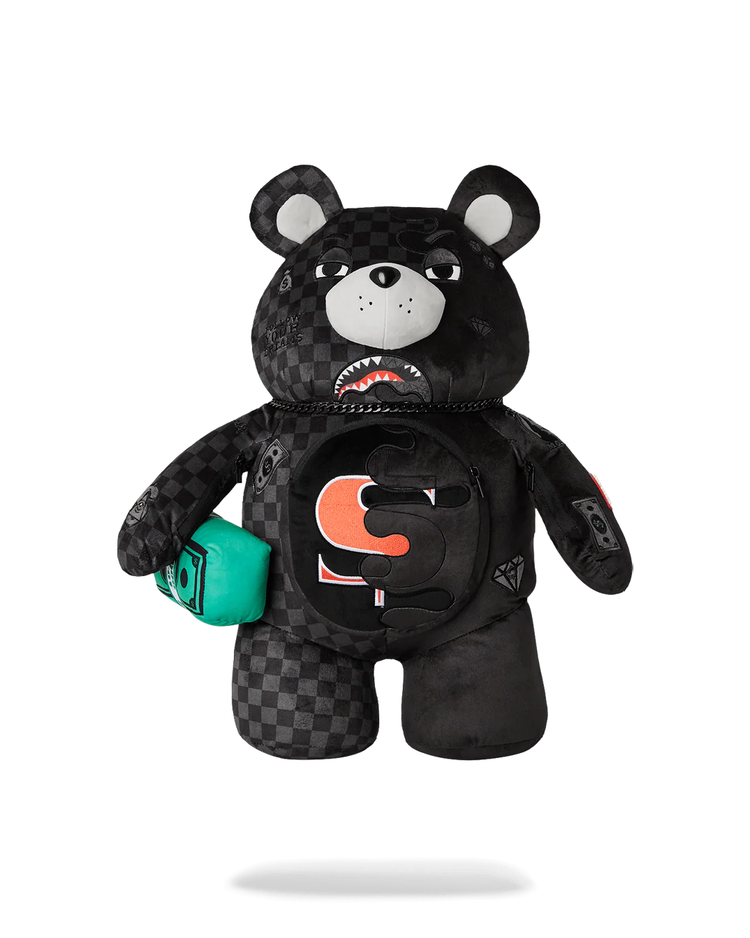 SPEED SHARK SIDE SWIPE MONEYBEAR TEDDY BEAR BACKPACK