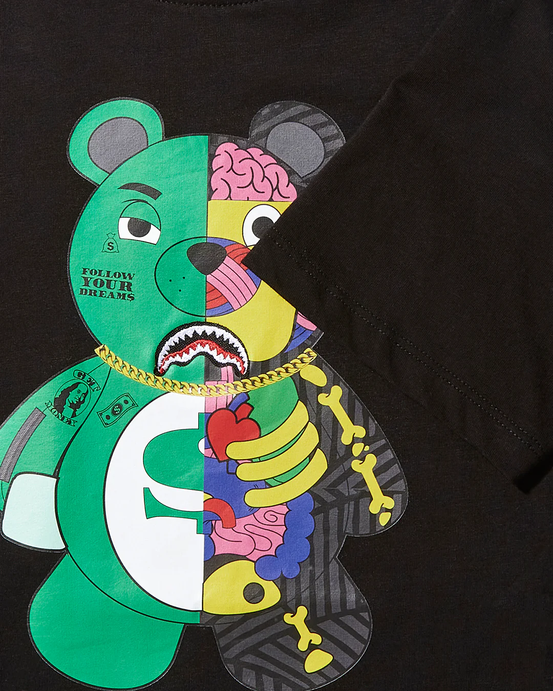 YOUTH ANATOMY BEAR T-SHIRT BLACK - Image 7